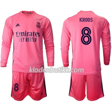 Real Madrid Toni Kroos 8 Barn Bortedraktsett 2020-2021 Langermet (+ Korte bukser)